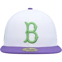 Men's New Era White Brooklyn Dodgers  Side Patch 59FIFTY Fitted Hat