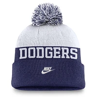 Men's Nike Navy/White Brooklyn Dodgers Peak Rewind Cuffed Knit Hat with Pom