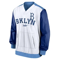 Nike Los Angeles Dodgers Rewind Warmup V-Neck Pullover - Blanc/Bleu clair pour Homme
