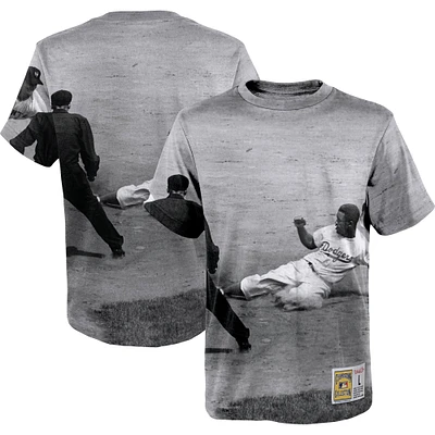 Mitchell & Ness Jackie Robinson Blanc Brooklyn Dodgers T-shirt de joueur sublimé pour jeune