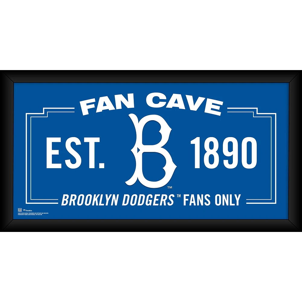 Brooklyn Dodgers Framed 10" x 20" Fan Cave Collage