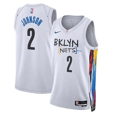 Maillot Nike Cameron Johnson blanc Brooklyn Nets City Edition Swingman pour homme