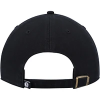 Men's '47 Black Brooklyn Nets Alternate Logo Team Clean Up Adjustable Hat