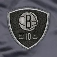 Men's AUTHMADE Charcoal Brooklyn Nets 10th Anniversary Satin Full-Snap Baseball Jacket