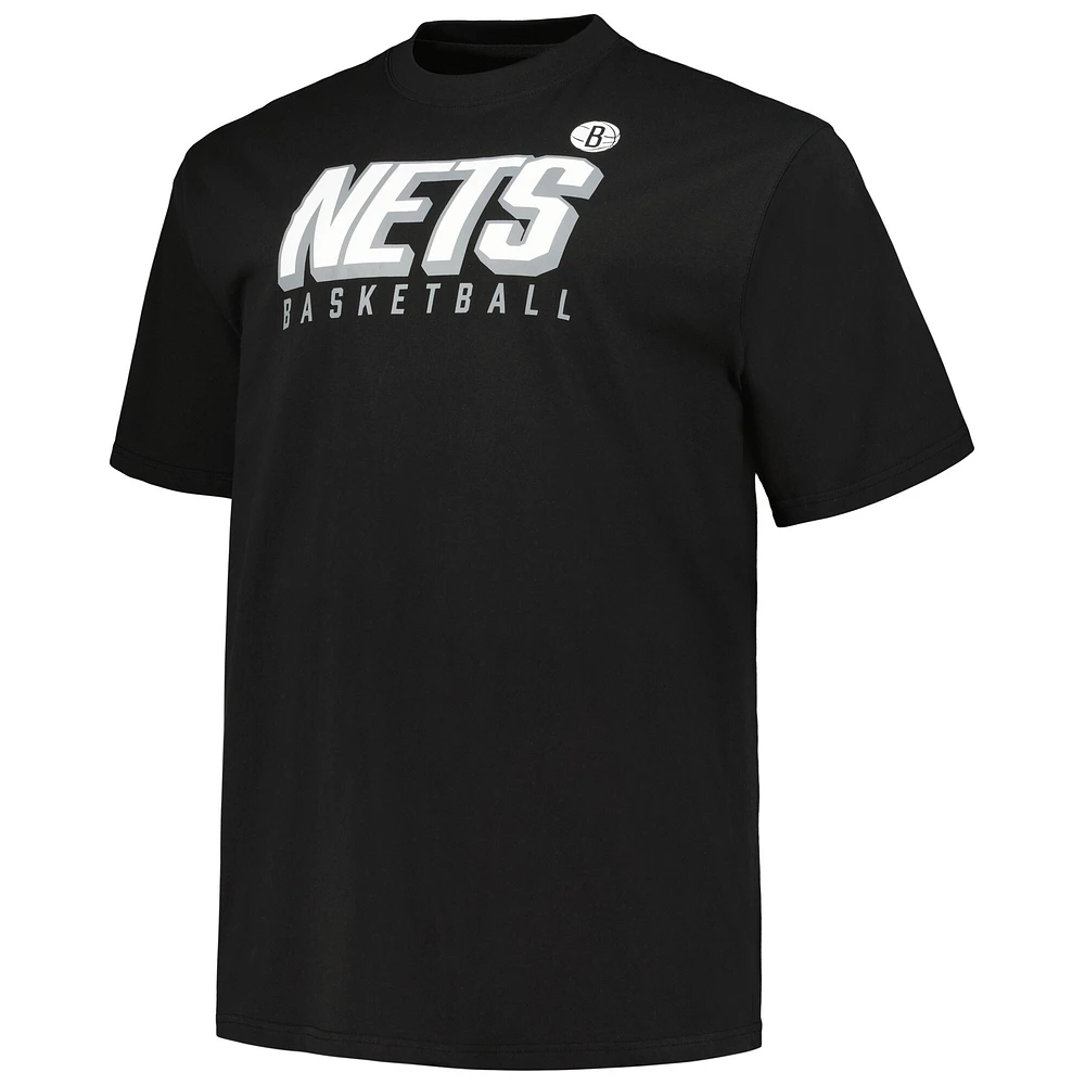 Men's Fanatics Black/White Brooklyn Nets Big & Tall Short Sleeve Long T-Shirt Set