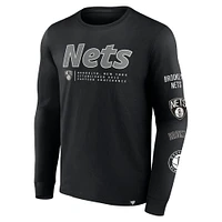 Men's Fanatics Black Brooklyn Nets Baseline Long Sleeve T-Shirt