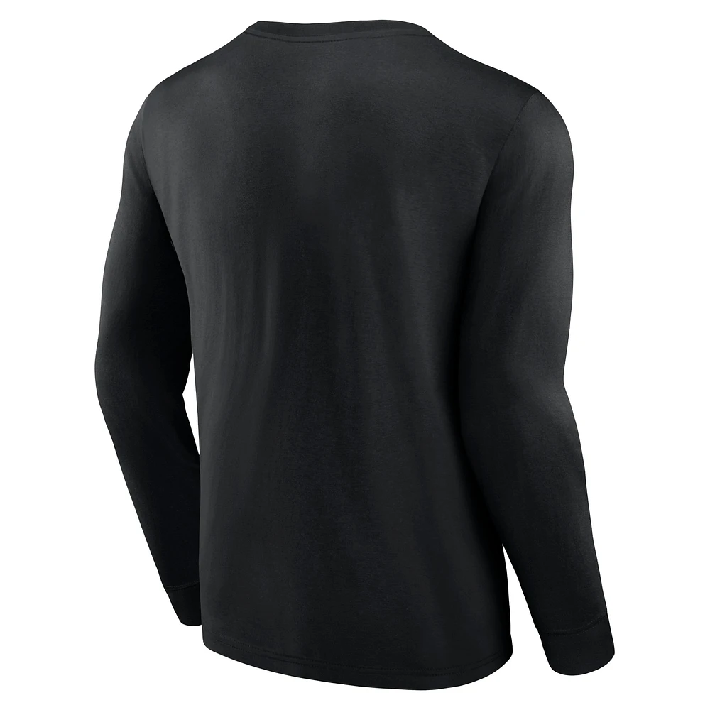 Men's Fanatics Black Brooklyn Nets Baseline Long Sleeve T-Shirt