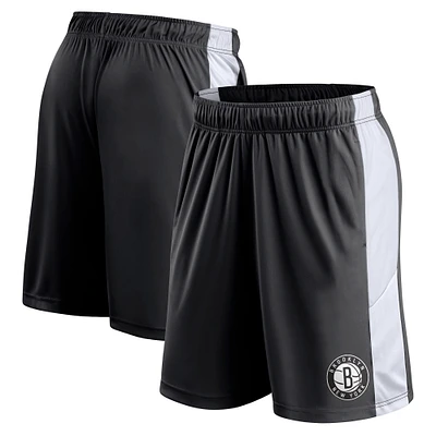 Short de performance noir Brooklyn Nets Champion Rush Colorblock Fanatics pour hommes