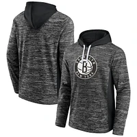 Fanatics Charcoal Brooklyn Nets Instant Replay Colorblock pour hommes - Sweat à capuche