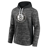 Fanatics Charcoal Brooklyn Nets Instant Replay Colorblock pour hommes - Sweat à capuche