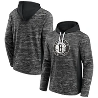 Fanatics Charcoal Brooklyn Nets Instant Replay Colorblock pour hommes - Sweat à capuche