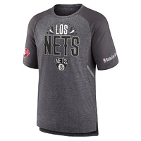 Men's Fanatics Heathered Gray Brooklyn Nets 2022 Noches Ene-Be-A Core Shooting Raglan T-Shirt