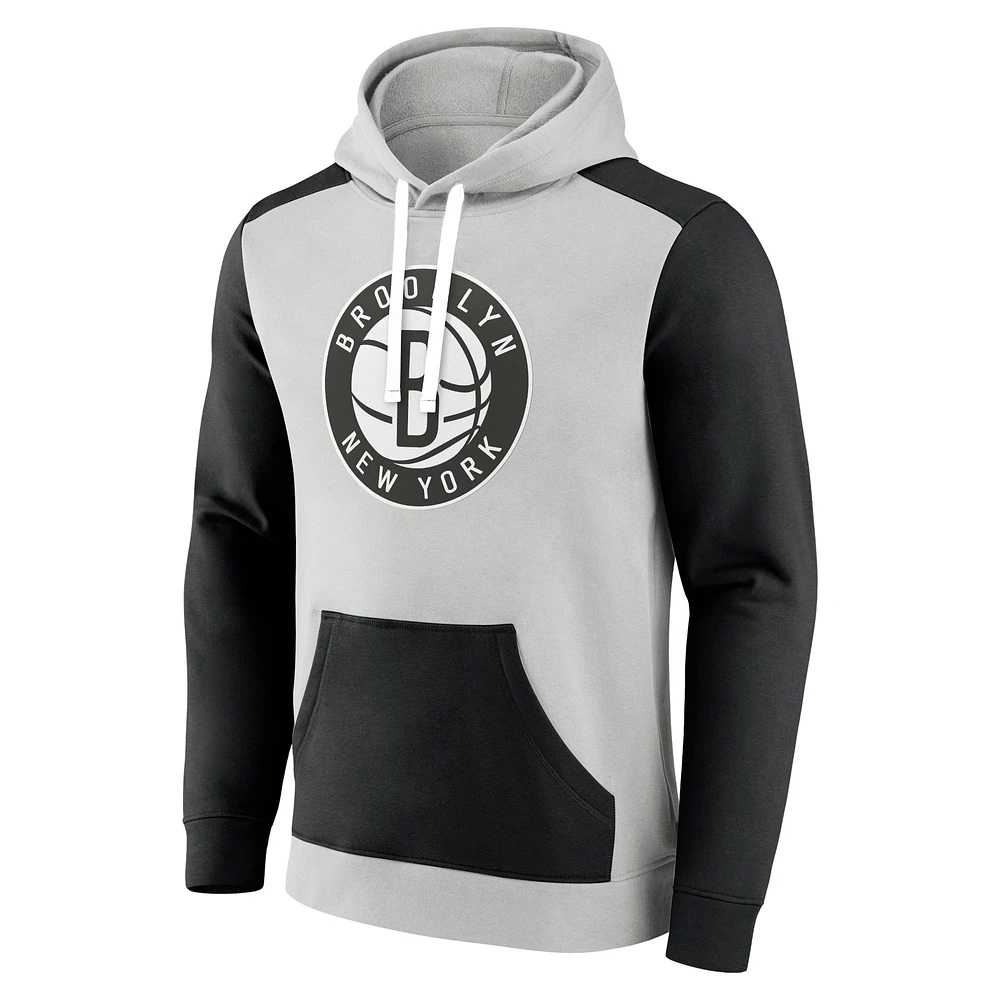 Men's Fanatics White/Black Brooklyn Nets Primary Arctic Pullover Hoodie