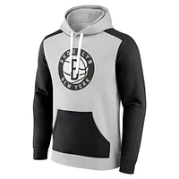 Men's Fanatics White/Black Brooklyn Nets Primary Arctic Pullover Hoodie