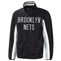 Men's G-III Sports by Carl Banks Black Brooklyn Nets Contender Wordmark Full-Zip Track Jacket