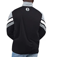 Men's G-III Sports by Carl Banks Black Brooklyn Nets Game Ball Full-Zip Track Jacket