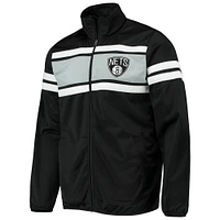 Men's G-III Sports by Carl Banks Black Brooklyn Nets Power Pitcher Full-Zip Track Jacket