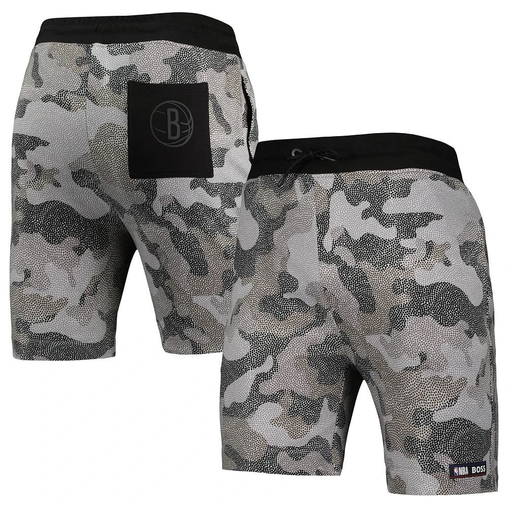 Short NBA x Hugo Boss Brooklyn Nets Black Slam Camo pour homme