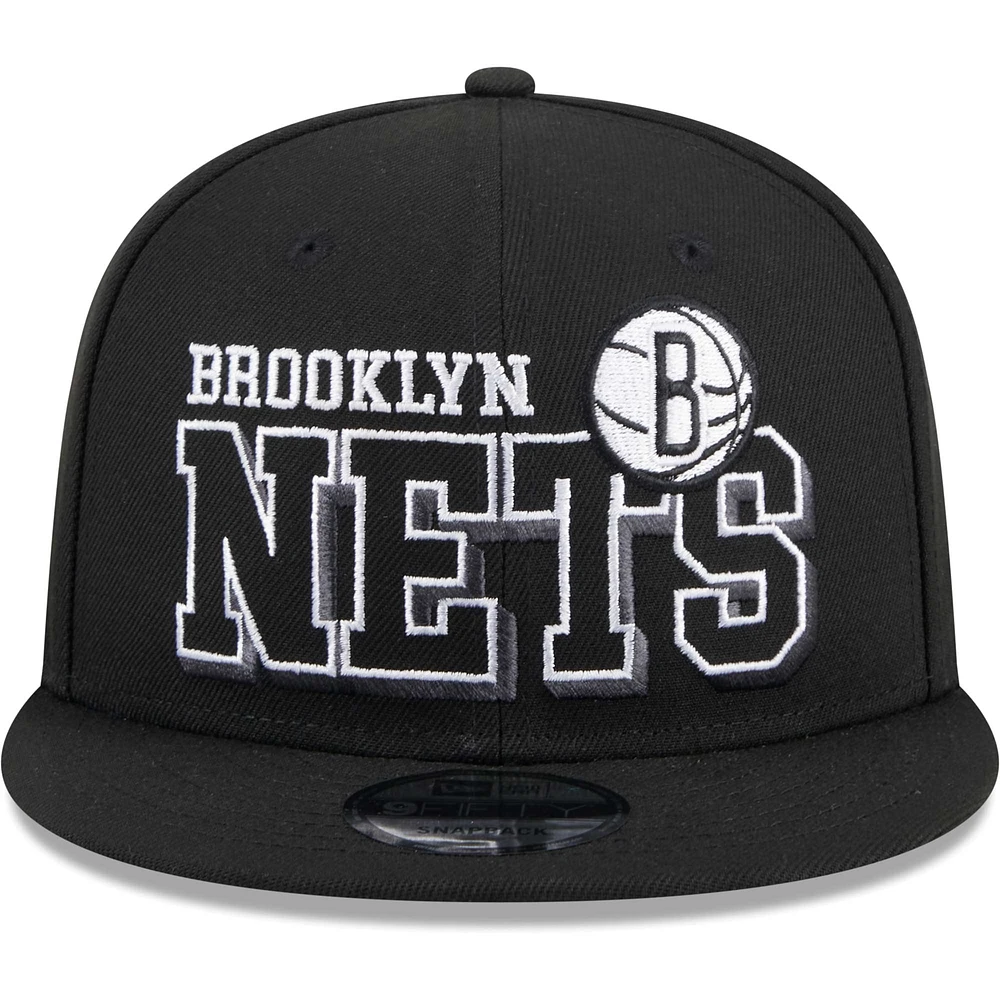Men's New Era Black Brooklyn Nets Gameday 9FIFTY Snapback Hat