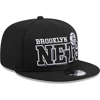 Men's New Era Black Brooklyn Nets Gameday 9FIFTY Snapback Hat