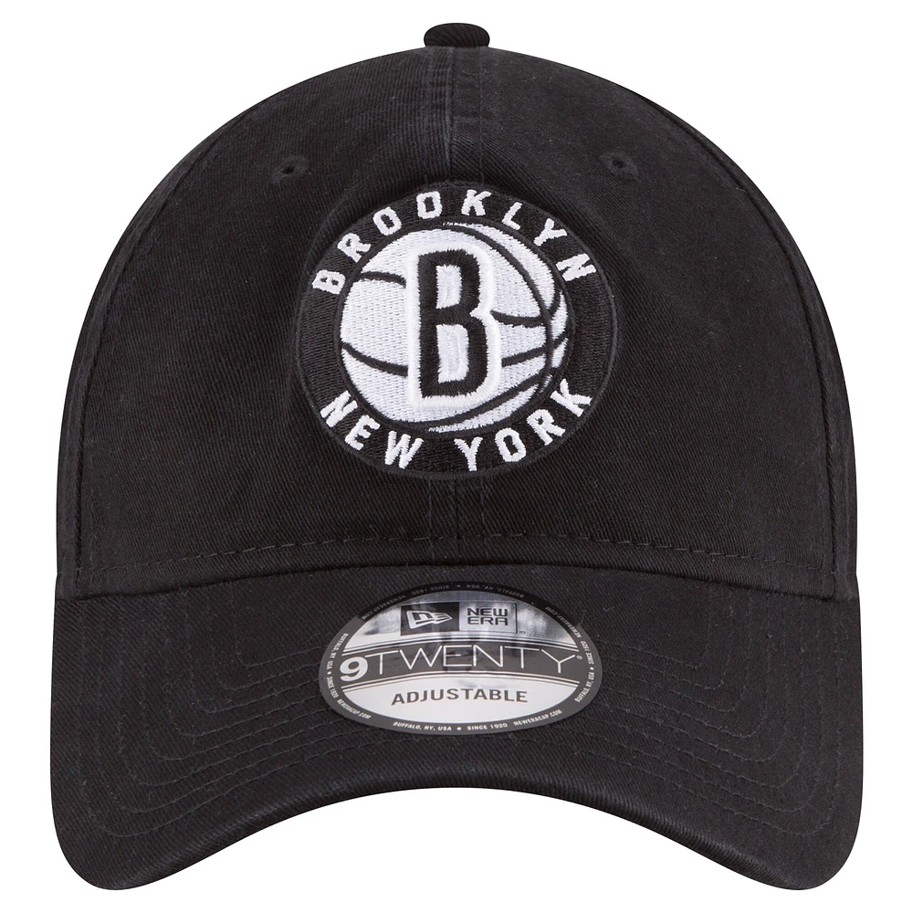 Men's New Era Black Brooklyn Nets Team 2.0 9TWENTY Adjustable Hat