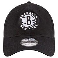 Men's New Era Black Brooklyn Nets Team 2.0 9TWENTY Adjustable Hat