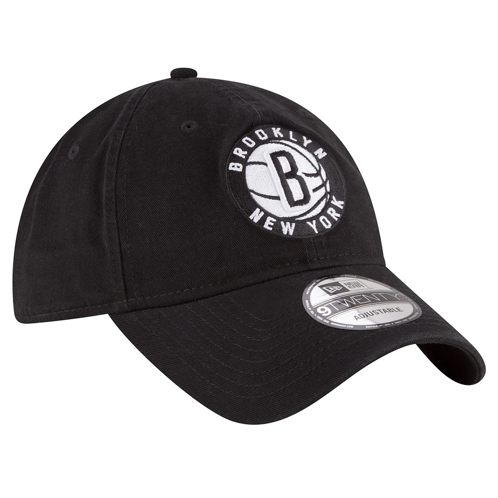Men's New Era Black Brooklyn Nets Team 2.0 9TWENTY Adjustable Hat