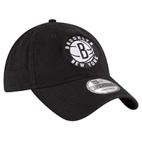 Men's New Era Black Brooklyn Nets Team 2.0 9TWENTY Adjustable Hat