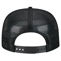 Men's New Era Black Brooklyn Nets Tone Foam Meshback Golfer Snapback Hat