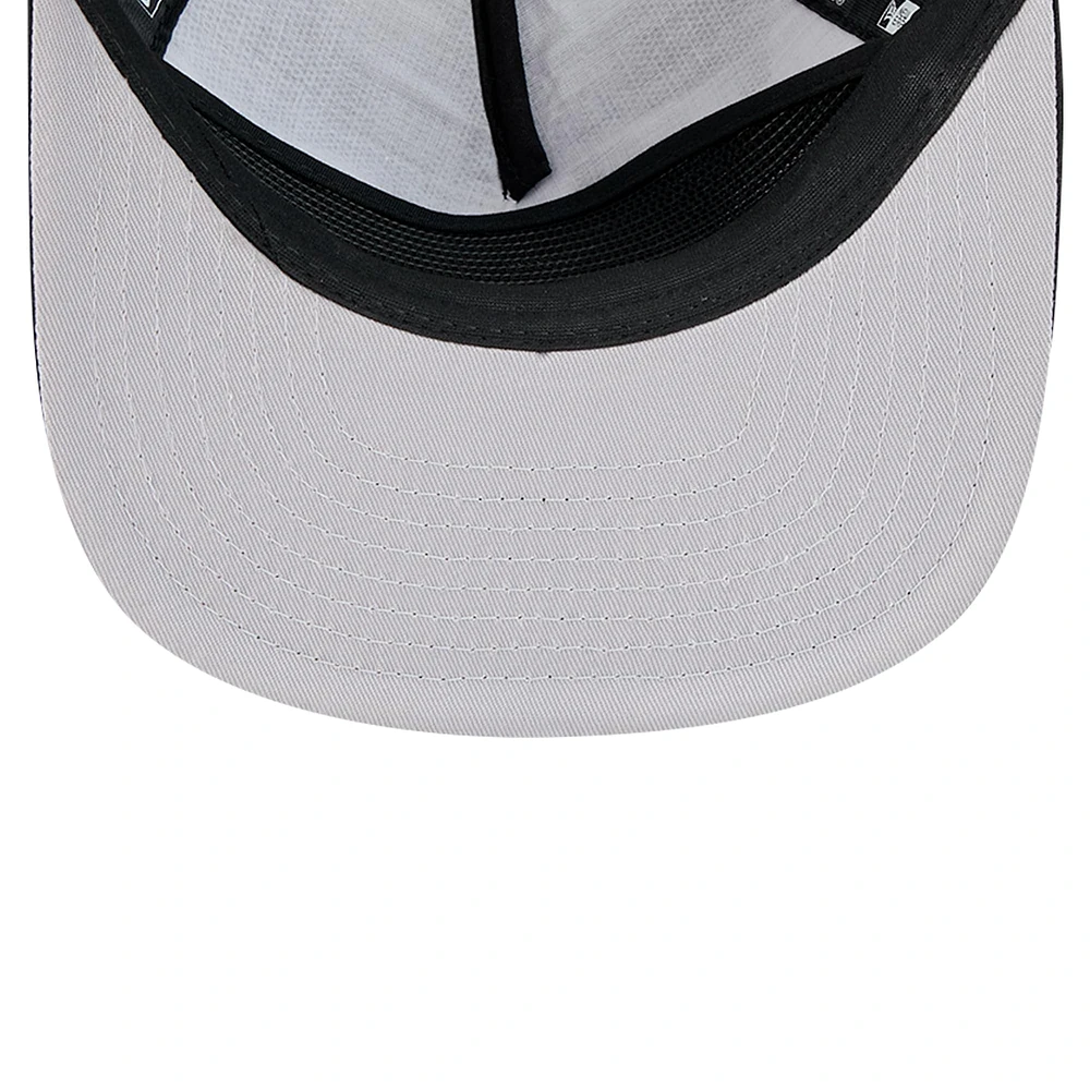 Men's New Era Black Brooklyn Nets Tone Foam Meshback Golfer Snapback Hat