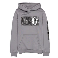 Men's New Era Brooklyn Nets Charcoal Tip-Off Collection Pullover Hoodie