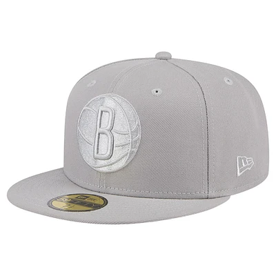 Casquette ajustée 59Fifty pour homme New Era Brooklyn Nets gris color pack