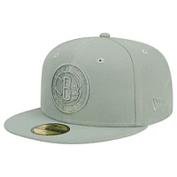 Casquette ajustée 59FIFTY New Era pour hommes, Brooklyn Nets Sage Color Pack, vert clair