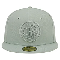Casquette ajustée 59FIFTY New Era pour hommes, Brooklyn Nets Sage Color Pack, vert clair
