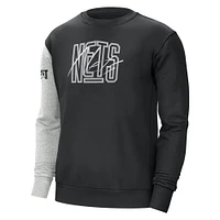Men's Nike Black/Heather Gray Brooklyn Nets Courtside Versus Force & Flight Pullover Sweatshirt