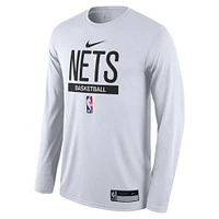 Men's Nike White Brooklyn Nets 2022/23 Legend On-Court Practice Performance Long Sleeve T-Shirt