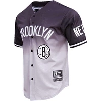 Men's Pro Standard  Black/Gray Brooklyn Nets Ombre Mesh Button-Up Shirt