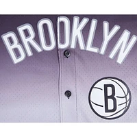 Men's Pro Standard  Black/Gray Brooklyn Nets Ombre Mesh Button-Up Shirt