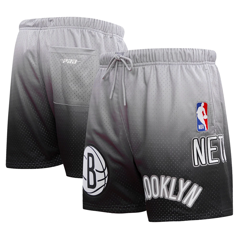Men's Pro Standard Black/Gray Brooklyn Nets Ombre Mesh Shorts
