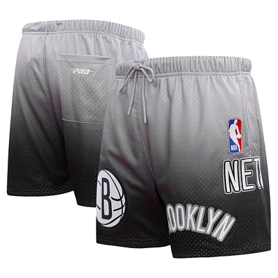 Men's Pro Standard Black/Gray Brooklyn Nets Ombre Mesh Shorts