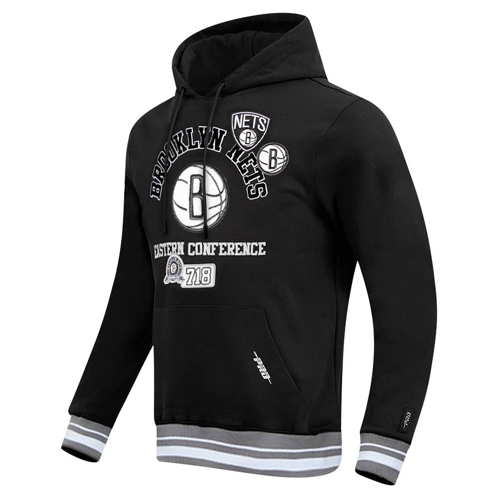Men's Pro Standard Black Brooklyn Nets Area Code Pullover Hoodie