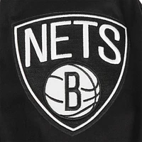 Men's Pro Standard Black Brooklyn Nets Area Code Twill Full-Zip Jacket
