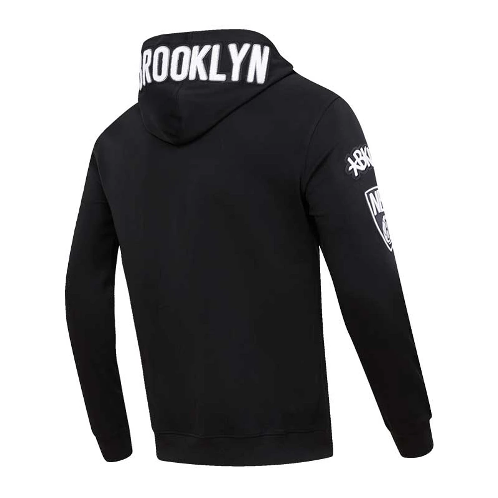 Men's Pro Standard Black Brooklyn Nets Classic Chenille - Pullover Hoodie