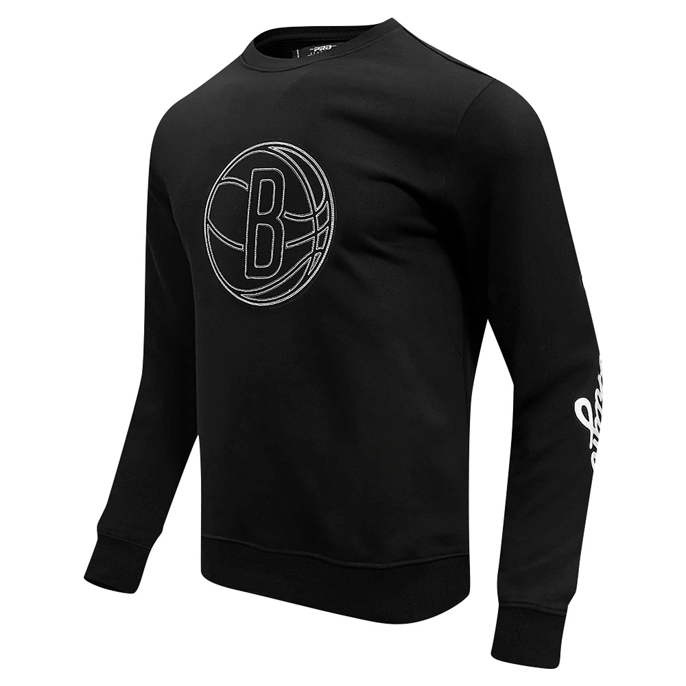 Men's Pro Standard Black Brooklyn Nets Paint the City Drop Shoulder Sweatshirt