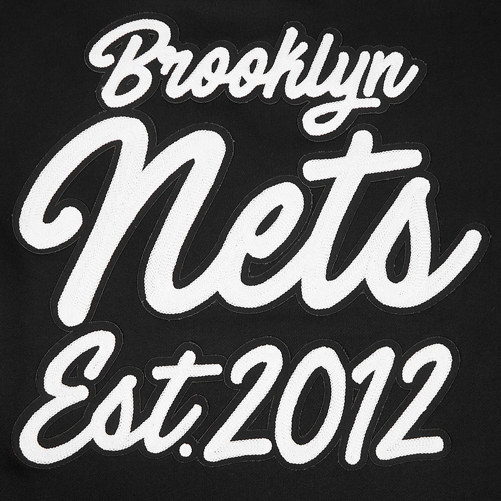 Men's Pro Standard Black Brooklyn Nets Paint the City Drop Shoulder Sweatshirt