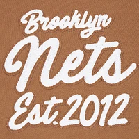 Men's Pro Standard Brown Brooklyn Nets Paint the City Drop Shoulder Pullover Hoodie