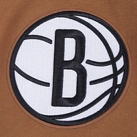 Men's Pro Standard Brown Brooklyn Nets Paint the City Drop Shoulder Pullover Hoodie