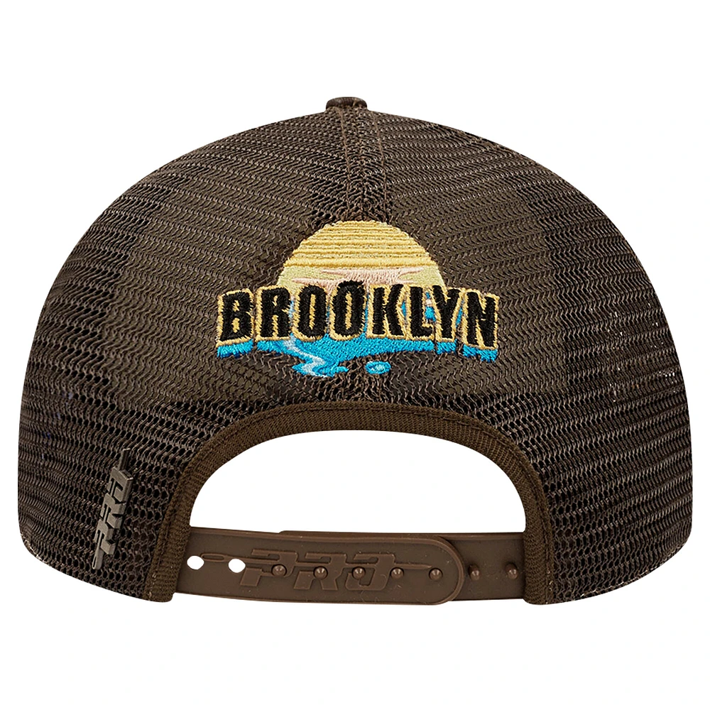 Casquette Snapback Pro Standard Crème/Marron Brooklyn Nets Glint Sunset pour hommes