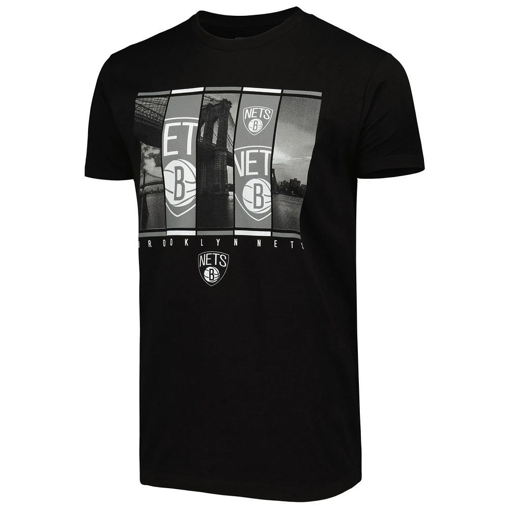 Men's Stadium Essentials Black Brooklyn Nets City Skyline T-Shirt