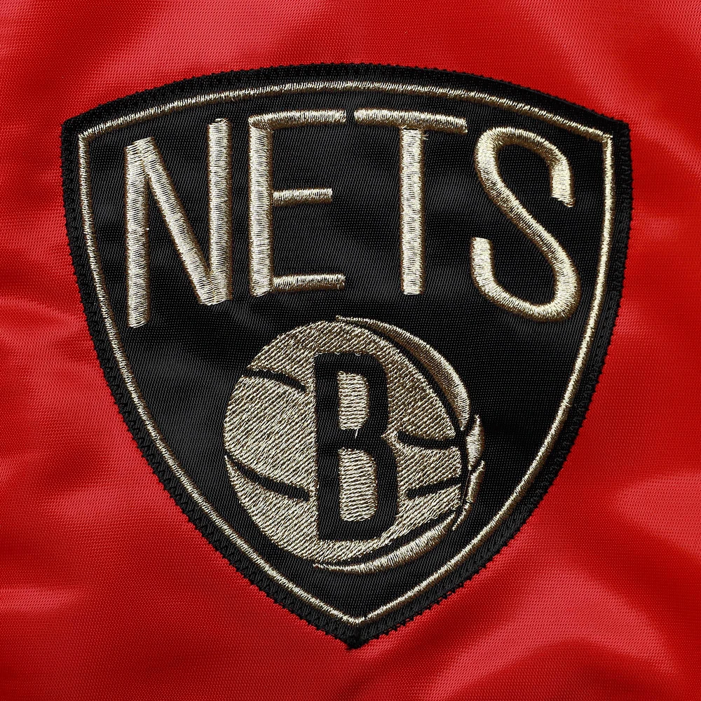 Men's Starter Red/Black/Green Brooklyn Nets Black History Month NBA 75th Anniversary Full-Zip Jacket